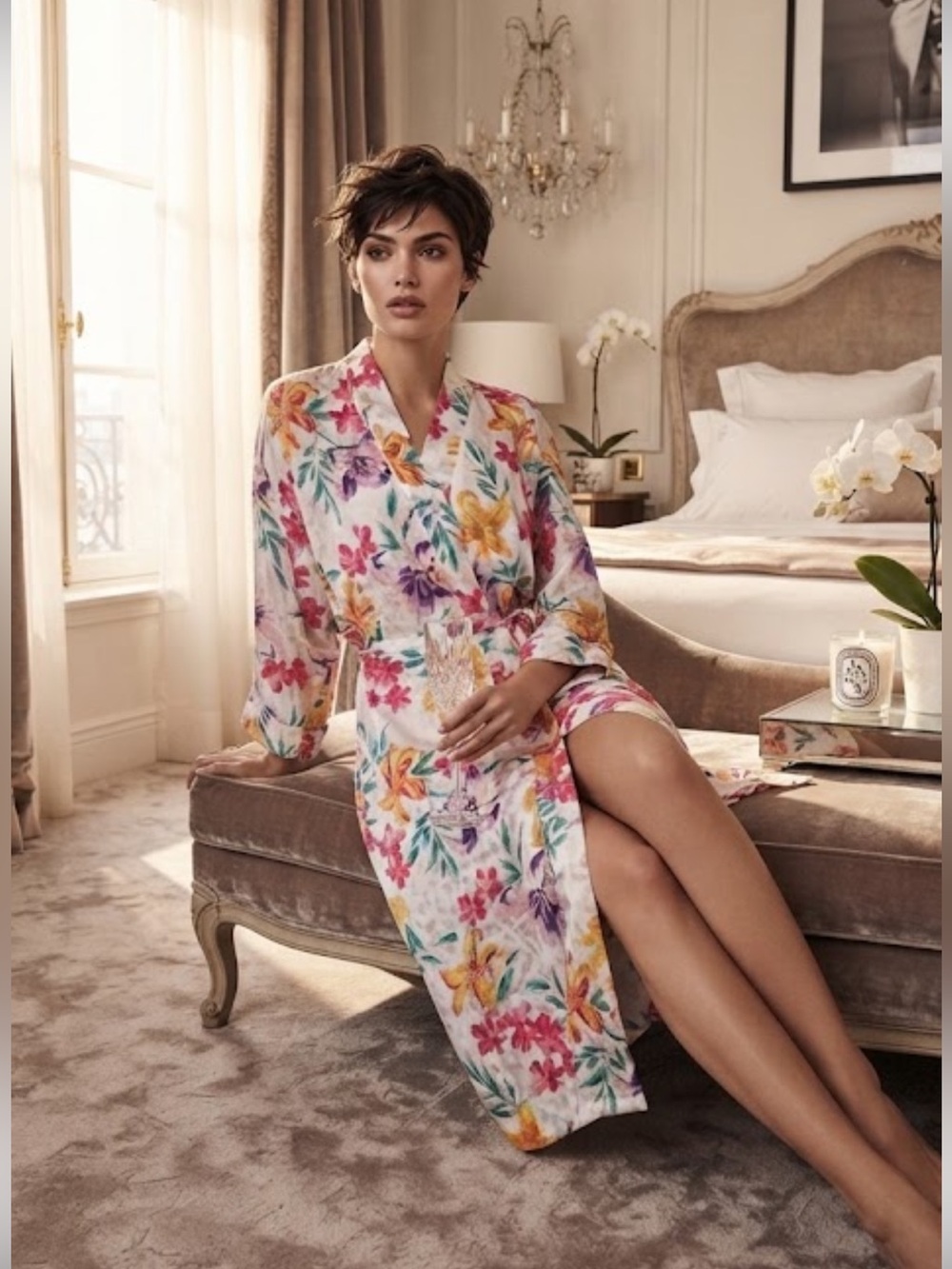 Christian Dior Vintage Floral Full Length Robe | Luxury Loungewear
